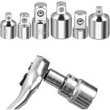 Adaptateur de Douille, 6 Pièces Adaptateur à Cliquet, Jeu d'Adaptateurs 1/4' à 3/8', 3/8' à 1/4', 3/8' à 1/2', 1/2' à 3/8', 1/2' à 1/4', 1/4' à 1/2',