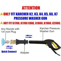 Adaptateur de pistolet pour nettoyeur haute pression, à raccord rapide 1/4'' - Compatible uniquement Karcher K2, K3, K4, K5, K6, K7.