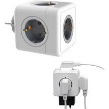 Adaptateur de Prise 5 en 1 Cube, Multiprise Universelle 16A, Prise de Bureau Charge Rapide, Prise Multiple Chargeur, Pas de Câble, pour Bureau,