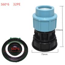 Adaptateur de réservoir ibc S60 x 6 - Raccord en pour raccord de tuyau d'eau (sortie tête droite 32mm)