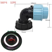 Adaptateur de réservoir ibc S60 x 6 - Raccord en pour raccord de tuyau d'eau (sortie coude 32mm)