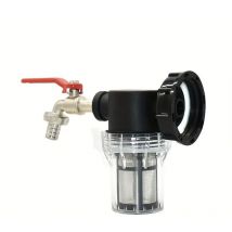 Coocheer - Adaptateur de robinet de réservoir d'eau Ibc, connecteur de seau S60 tonnes, pompe d'irrigation de jardin, filtre de pistolet à eau(1/2)