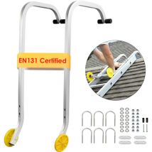 Todeco - Adaptateur de Toit pour Échelle Certifiée EN131, Crochet de Toit pour Echelle, Crochets de faîtage 0,93 mètre, Charge maximale: 150 kg