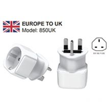 Zenitech - Adaptateur prise voyage France/UE vers Angleterre/UK - 2 broches Europe vers 3 broches uk - Blanc