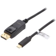 Adaptateur DisplayPort prise male usb c prise male 3m - Noir