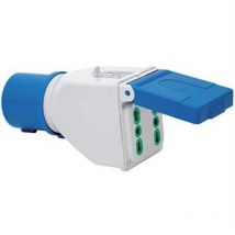 Adaptateur double prise bleue fme 16A IP44
