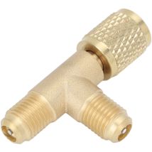 Jeffergarden - Adaptateur en t à coupleur rapide avec noyau de valve en laiton 1/4in sae Structure robuste pour R22 R12 R134