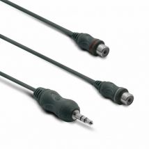 Adaptateur jack stéréo 3,5 mm fem./2 rca fem 0,1 m