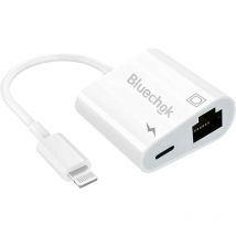 Adaptateur Lightning vers Ethernet RJ45 avec charge pour iPhone/iPad, adaptateur téléphonique Ethernet, prise en charge 10/100 Mbit/s haute vitesse,