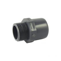 Adaptateur male / femelle ou male / male en pvc mixte à visser et à coller ø a: 16mm ø b: 20mm ø c : 1/2''