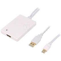 Adnauto - Adaptateur Mini DisplayPort 1.1a prise male hdmi femelle usb a prise male - Blanc