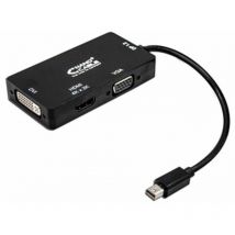 Nano Cable - Nanocable - convertisseur minidisplayport vers vga / dvi / hdmi - 3 en 1 - 15cm - noir