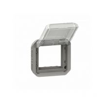 Legrand - adaptateur étanche plexo IP55 pour fonction mosaic - finition gris à volet transparent LEG069580L