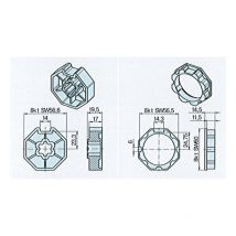 Adaptateur pour moteur standard - Modele : Octo 60 - Diam moteur : 58 - Diamètre tube : 60 - BECKER
