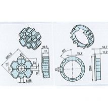 Becker - Adaptateur pour moteur standard - Modele : zf 64 - Diam moteur : 45 - Diamètre tube : 64