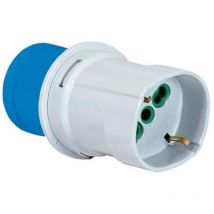 Adaptateur simple fme art 73.100 16A cee bleu 1 prise bypass + schuko