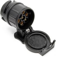Wiltec Adaptateur prise remorque – 13 vers 7 broches – 12 V 50 A – pour Feux stop Plaque Immatriculation Clignotant – Éclairage Sécurité routière de
