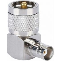 Ladacèe - Adaptateur Coaxial rf uhf PL-259 mâle à bnc Femelle - Convient pour Antenne, Radio, Câble Coaxial, lmr
