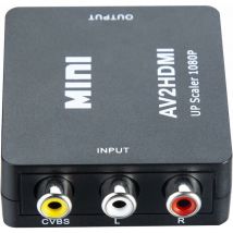 Adaptateur rca vers hdmi, adaptateur av Hdmi 1080P, convertisseur audio vidéo composite rca cvbs av vers hdmi. pour PS2/ Wii/Xbox/SNES/ N64/