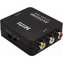 Adaptateur rca vers hdmi, Convertisseur vidéo Mini av vers hdmi 1080P, Prise en Charge 3RCA Composite avec câble de Charge usb - pc Xbox PS3 PS2 tv