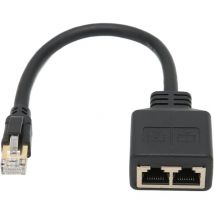 Adaptateur Répartiteur RJ45, Répartiteur D'adaptateur Ethernet 1 à 2 Ports Réseau RJ45, Adaptateur Répartiteur de Câble Réseau CAT8 pour Bureau à
