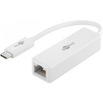 Goobay - Adaptateur usb-c RJ45, Blanc - Connecteur usb-c Prise femelle RJ45 (8P2C) (66255)