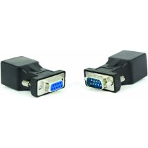 Adaptateur RJ45 vers RS232, Port série DB9 9 broches mâle vers RJ45 femelle Cat. 5e/6 Ethernet lan Étendre adaptateur,2pcs(mâle + femelle)