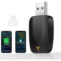 Adaptateur sans Fil pour CarPlay et Android Auto, 2 en 1 Stick Convertir Android Auto/CarPlay Filaire en sans Fil, Adapté aux Voitures avec AA et