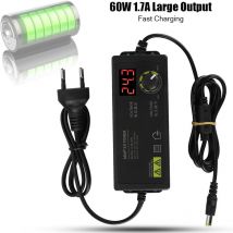 Jadeshay - Adaptateur secteur 60W, 1.7A, 3-36V, avec affichage numérique led, tension et vitesse réglables, 100-240V