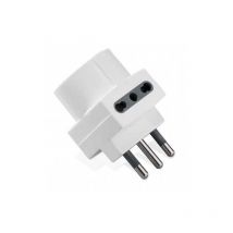 Adaptateur Triple Prise Schuko + 16A Double-étape P17/11 - Bouchon 16A S11 Blanc