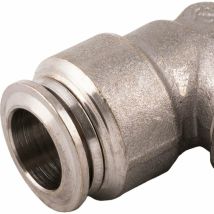 Adaptateur tube fileté coudé pneumatique Rs Pro Filetage, Tube vers Mâle 1/8 in Male 4mm 1/8pouces en Laiton nickelé ( Prix pour Paquet de 10 )