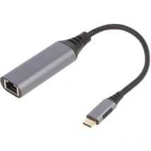 Adaptateur USB C 3.0 prise male RJ45 femelle 0.15m - Noir