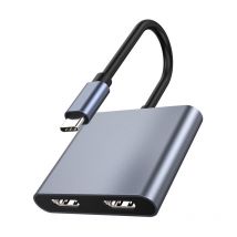 Adaptateur USB C vers double HDMI, prend en charge double 4K @ 60 Hz, 4 en 1 USB de type C vers double moniteur, adaptateur multiport pour MacBook