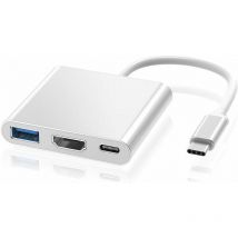 BF - Adaptateur usb c vers hdmi 4K, Adaptateur Type c Hub vers hdmi Convertisseur avec Port usb 3.0 et Port de Charge c usb Compatible avec MacBook