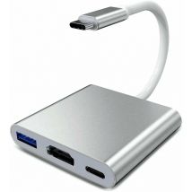 Adaptateur usb c vers hdmi, convertisseur vidéo Type c vers hdmi 4K, adaptateur usb-c vers hdmi avec port usb 3.0/port de charge usb c, adaptateur