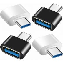 Adaptateur usb c vers usb (Lot de 4), Adaptateur usb c vers usb 3.0 otg, usb Fem to usb-c Mâle Compatible avec MacBook Pro, Samsung Galaxy,