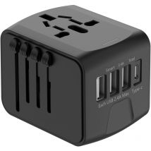 Aougo - Adaptateur Voyage Universel International avec 3 usb et 1 Type c, 1500W, Prise France vers usa Canada uk eu Australie Chine Japon