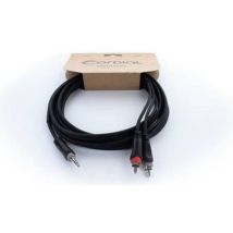 Adaptateur Y Cordial 14856 Jack / Cinch-rca Audio [1x Jack Mâle 3.5 Mm - 2x Cinch-rca Mâle] 3 M Noir Gaine En Pvc, Câbl