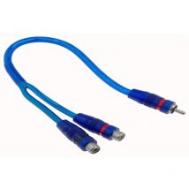 Adnauto - Adaptateur y rca - 1 rca Male 2 rca Femelles 15cm - bleu RCAHQY12