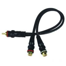 Caliber - Adaptateur y rca - 1 rca Male 2 rca Femelles - Double blindage - bleu