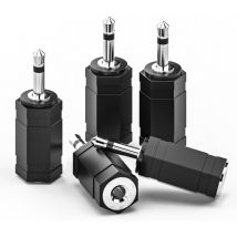 Laoa - Adaptateurs mono vers stéréo 3,5 mm, lot de 5 fiches males mono 1/8' vers prise jack femelle stéréo trs 1/8' pour casque, radio