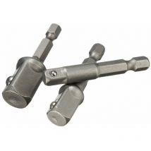 Tophomer - Adaptateurs Porte Douilles sur Perceuse/Visseuse à Choc Lot de 3 Adaptateur Mandrin pans Carré 1/4', 1/2', 3/8' en Chome Vanadium