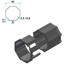 Adaptateur Moteur Cherubini A35050502 Pour 35 Mm Vers Octogonal 40 Mm - Noir