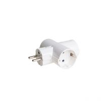 Schuko 2P+E Dreifachstecker (bis zu 3680W 16A 250V) Röhreneingang bis Ø20mm IP20 weiße Farbe