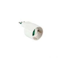 Einweg-Adapterstecker italienisch std. 2P+E 10A Steckdose italienisch/deutsch std. 2P+E 16A weiße Farbe Fanton 82125