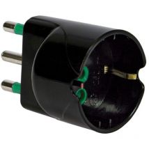 16A Adapter und 16A 2P+T schuko schwarz 82611-E - Fanton