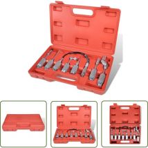 Adapter Fettpressen, 7 tlg. Set, Panzerschlauch - Fettpresse Zubehör - Schmiernippel Satz - Adapter - Panzerschlauch - Werkstattwerkzeug