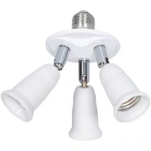 Ledkia - Adapter Für Glühbirne 1 E27 Auf 3 E27 Weiß