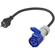 MOBILIBRICO Adapterkabel 40cm Schukostecker auf CEE 16A H07RN-F 3x1,5mm² IP44 Temperaturbereich -35 °C bis +50 °C