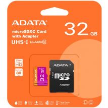 Adata - Premier microSDHC uhs-i U1 Class10 32GB - 32 Go - MicroSDHC - Classe 10 - 30 Mo/s - 10 Mo/s - Noir - Gris (AUSDH32GUICL10-RA1)